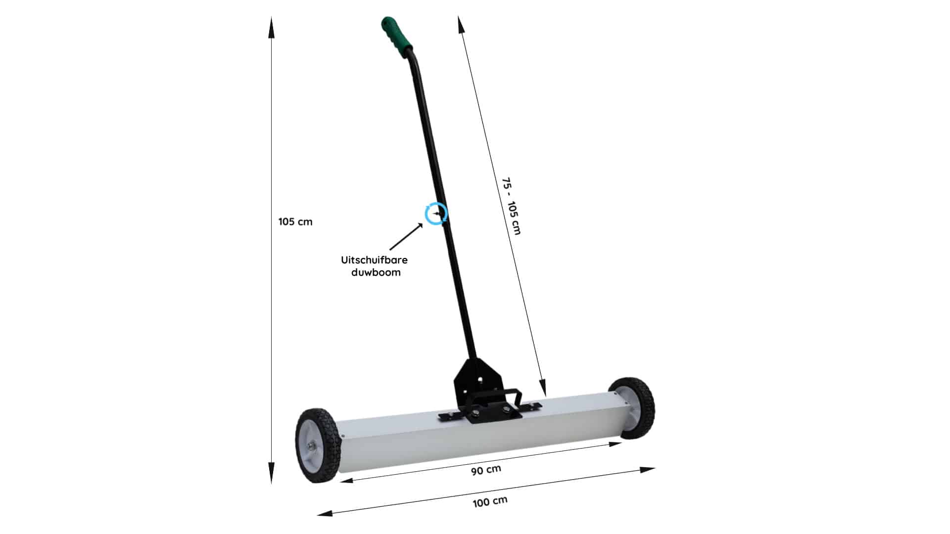 Magnetic sweeper broom size