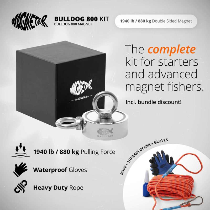 Double sided magnet kit – 1940lb/880kg – Bulldog - Magnet fishing