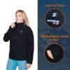 VULCAN Heated Jacket Magnetar Heat Model Woman and Details