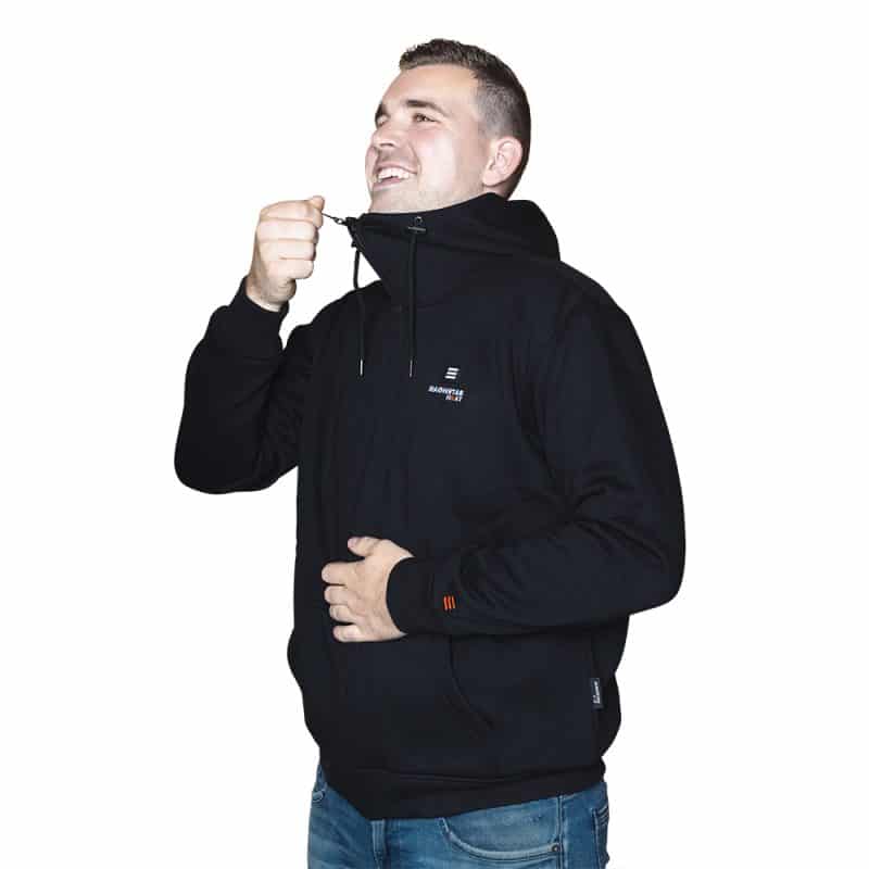 Magnetar's heated hoodie keeps you warm when it's cold outside.
