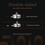 Magnetar Bulldog 500 double-sided fishing magnet comparison graphic showing steel casing for outdoor treasure hunting